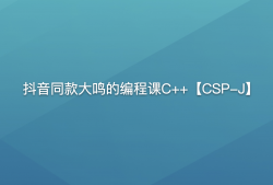 抖音同款大鸣的编程课C++【CSP-J】