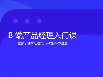 B 端产品经理入门课 | 完结