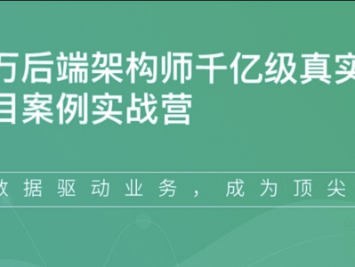 百万后端架构师千亿级真实项目案例实战营1期